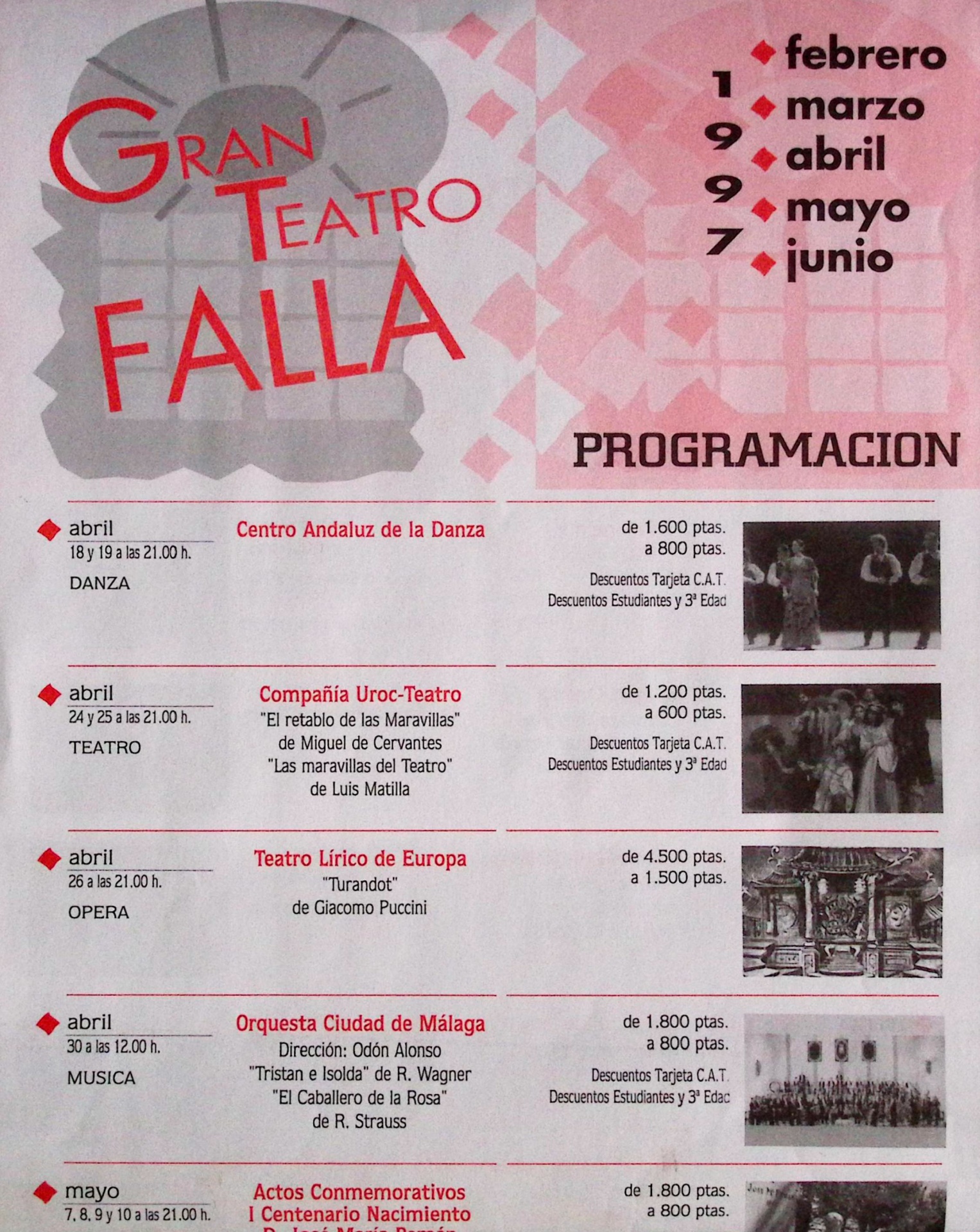 Gran Teatro Falla. Programación 1997 