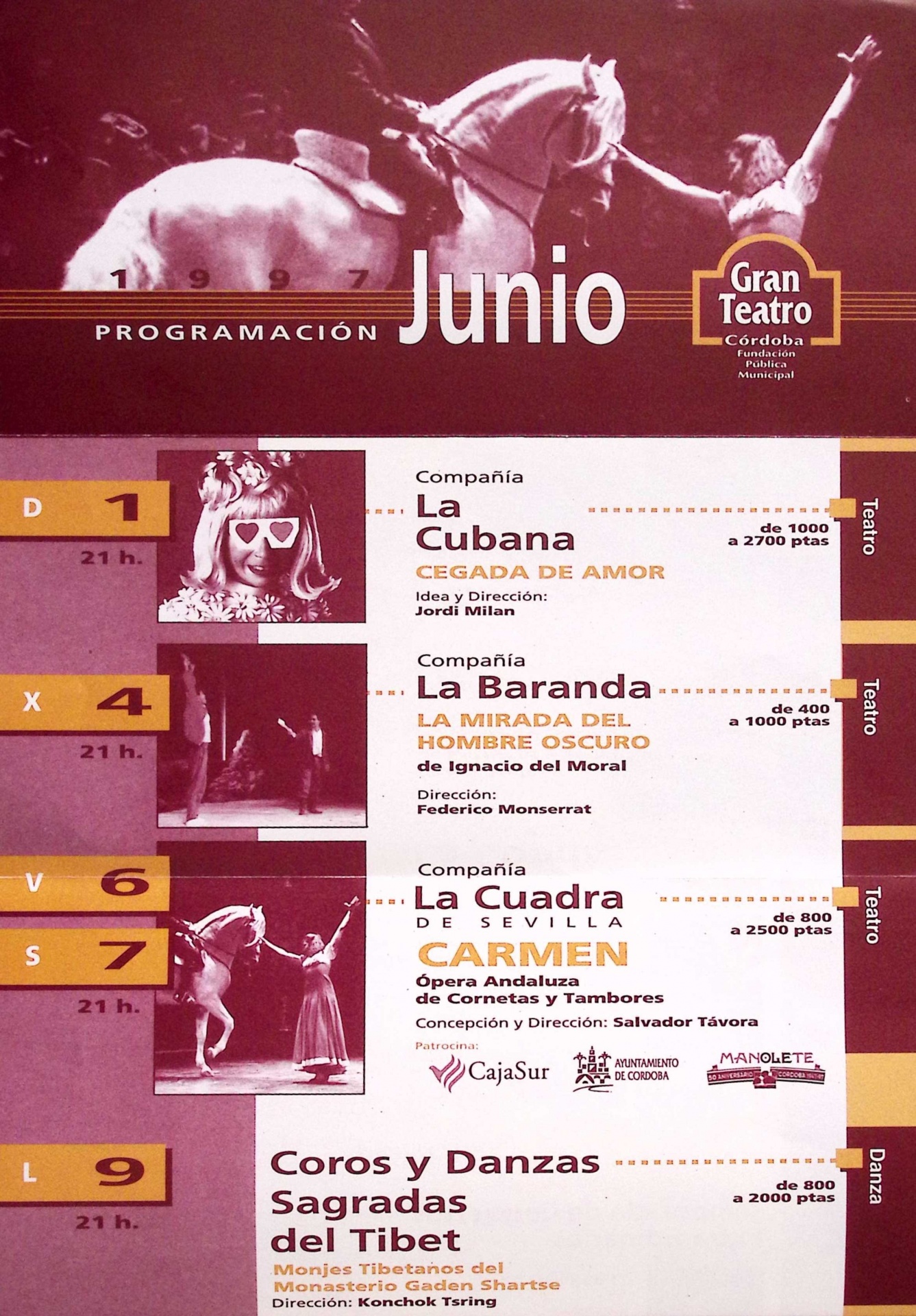 Gran Teatro Córdoba. Programación Junio 1997