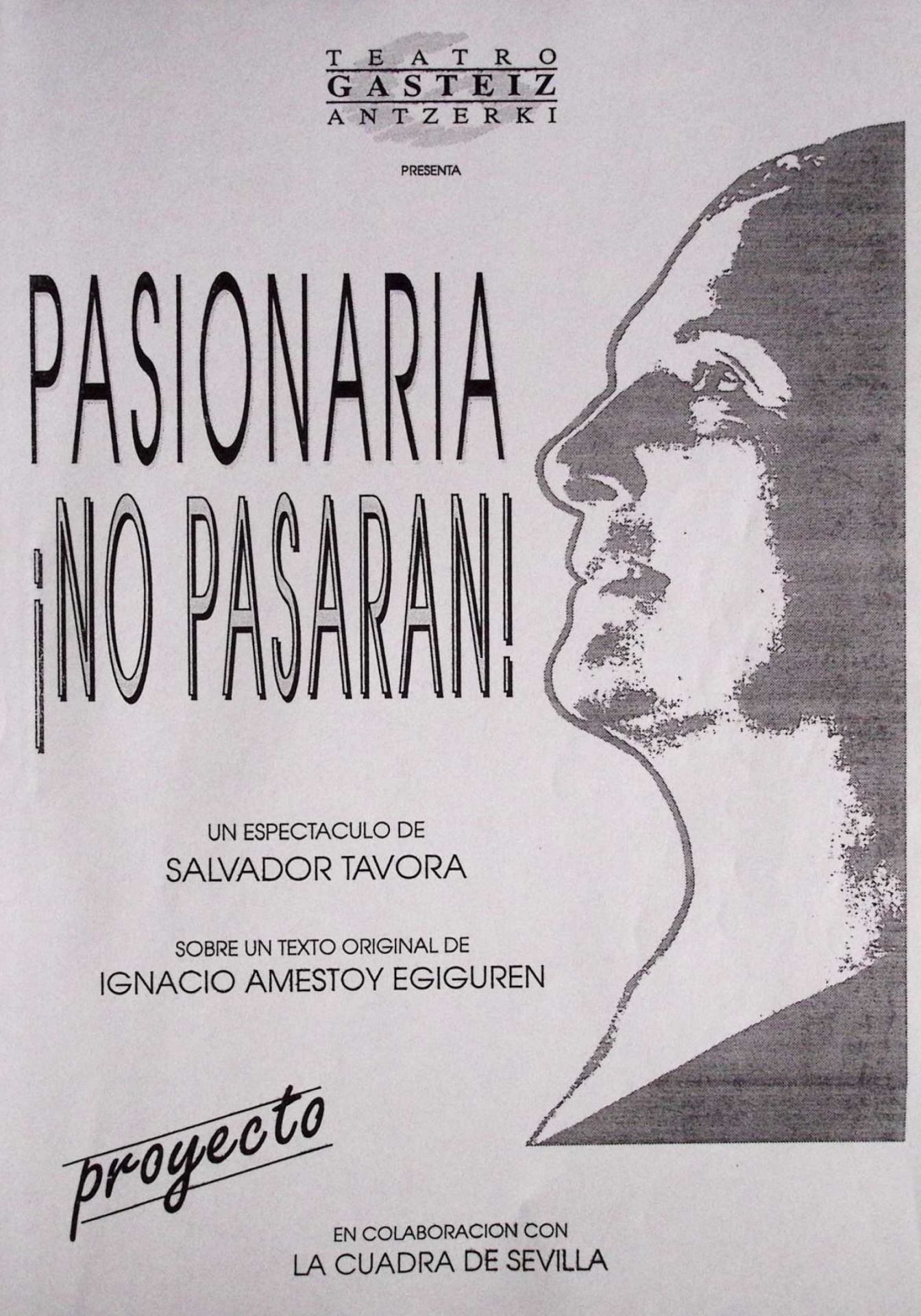 Teatro Gasteiz Antzerki presenta Pasionaria ¡no pasarán! Proyecto