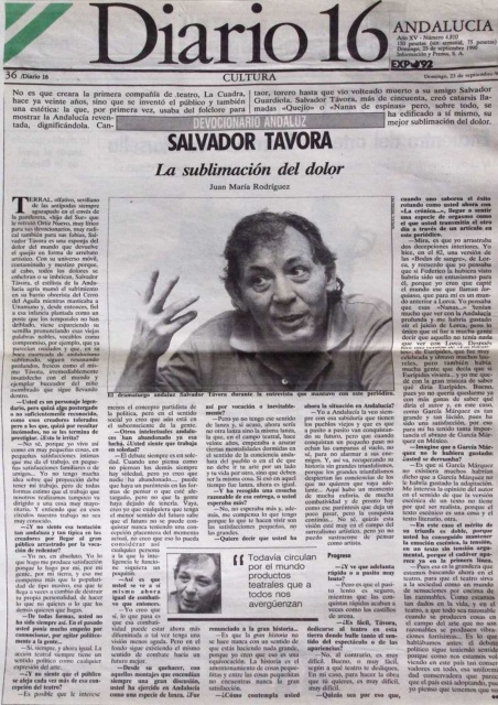 Salvador Távora. La sublimación del dolor