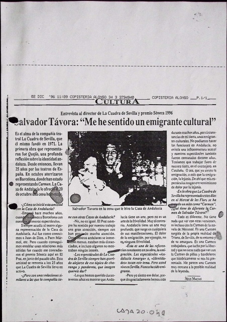 Salvador Távora: "Me he sentido un emigrante cultural"